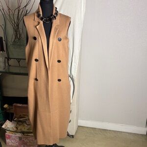 Rachel Zoe Tan Sleeveless Cardigan